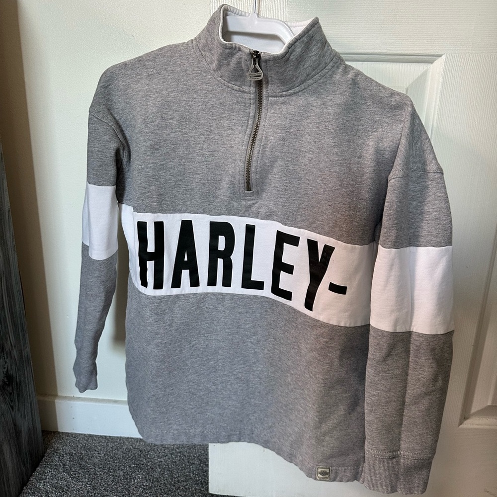 Harley -Davison 3/4 zip sweatshirt